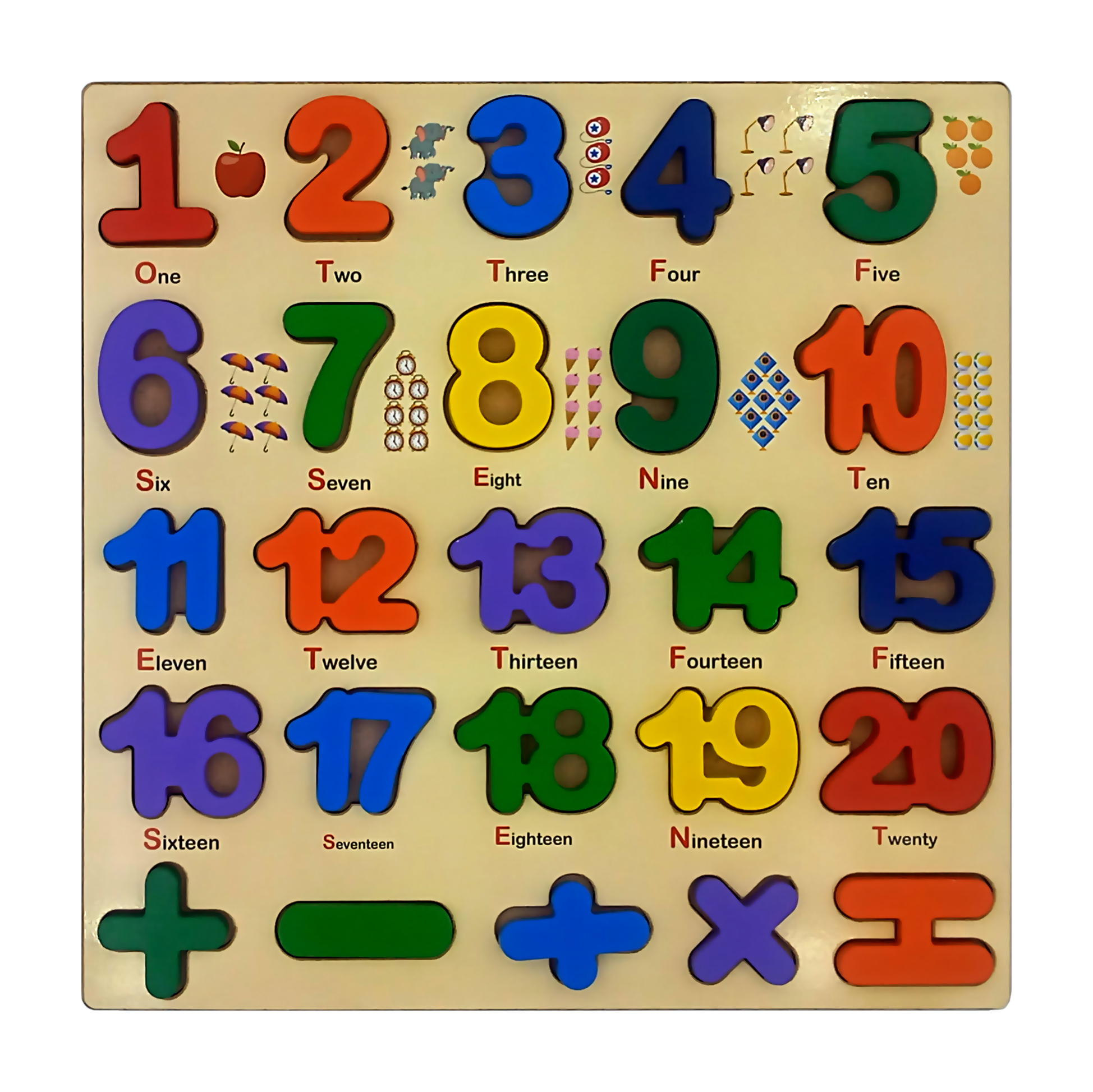 Educational Wooden Toys for Kids, Numbers and Mathematics Operation  Learning Set