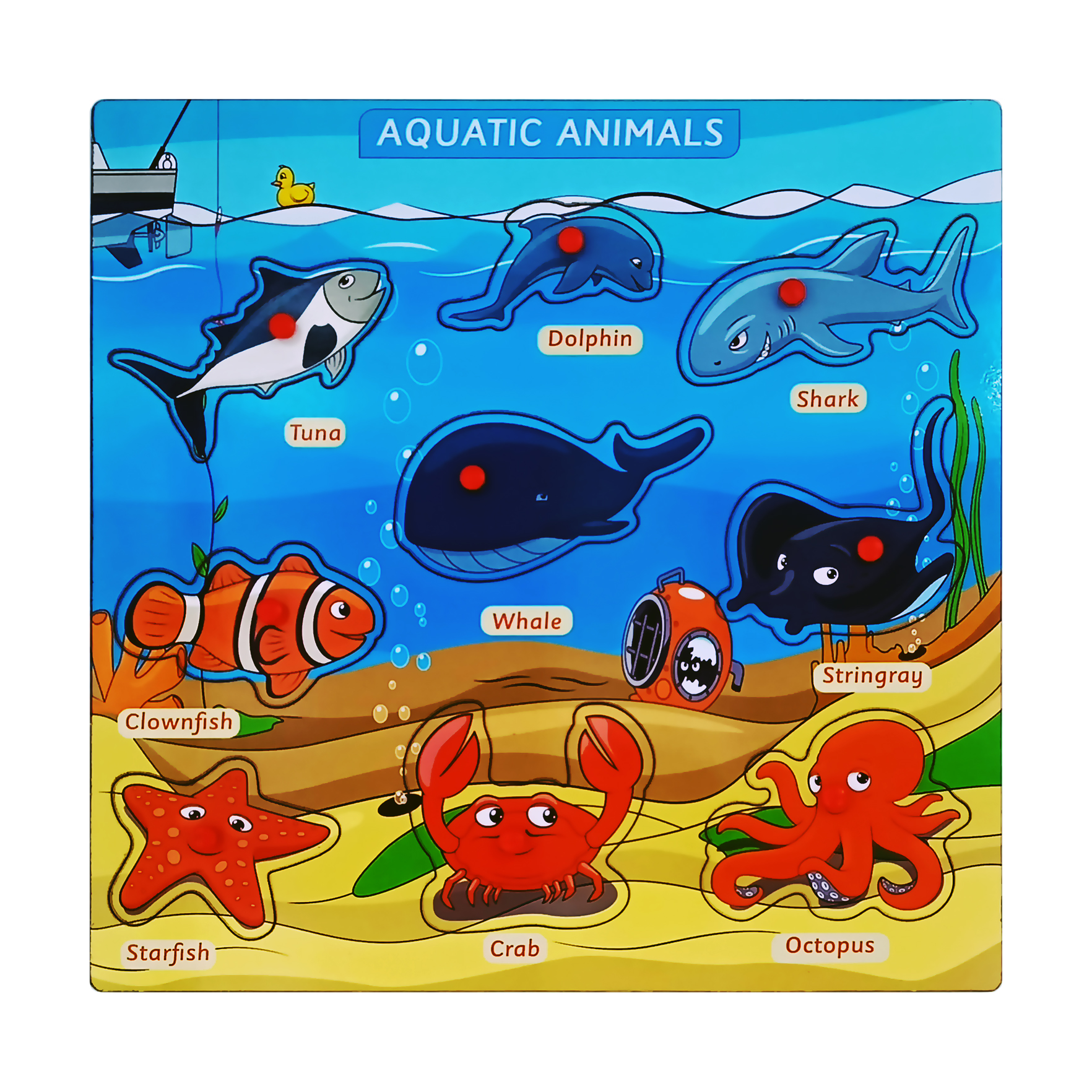 Immerse your little one in the wonders of the sea with this delightful wooden puzzle!