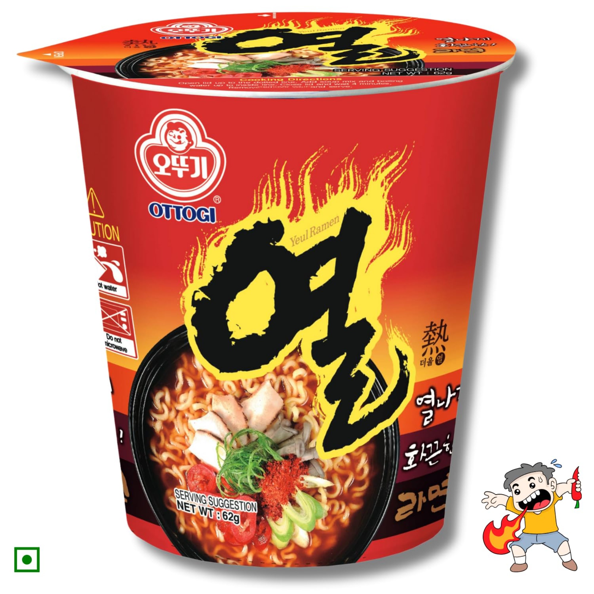 Ottogi Yeul Ramen Cup Noodle Korean Style Instant Noodles 62gm Pack (Imported) Instant Noodles Vegetarian