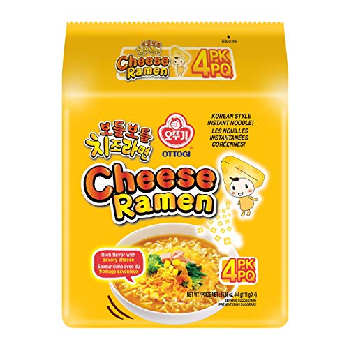 Ottogi Cheese Ramen Korean Style Instant Noodles CHEESE Flavor 444 Pack of 4(imported) Instant Noodles Vegetarian  (4 x 111 g)