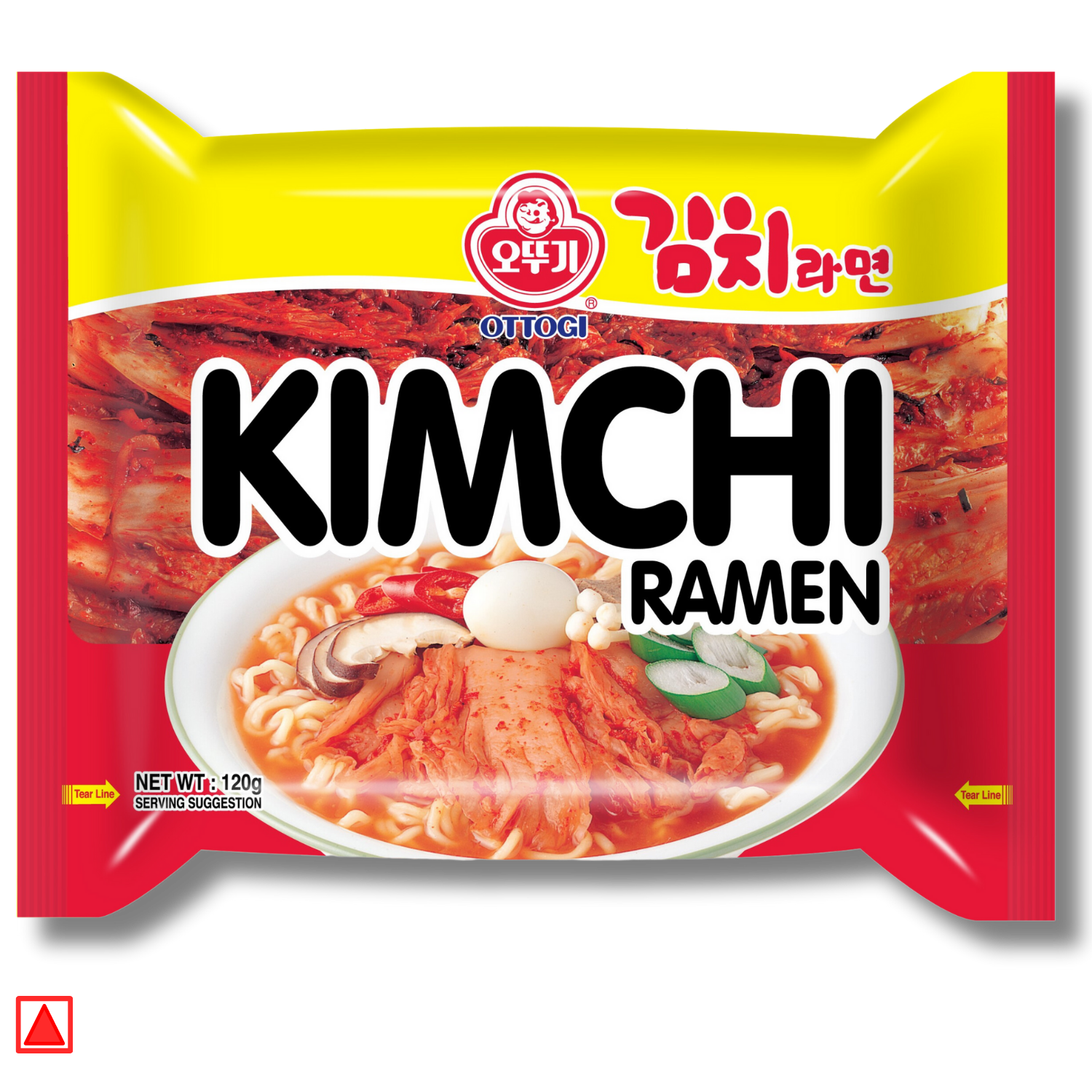 Ottogi Kimchi Ramen Korean Style Non-Vegetarian Instant Noodles 120g Pack (imported) Instant Noodles Non-vegetarian