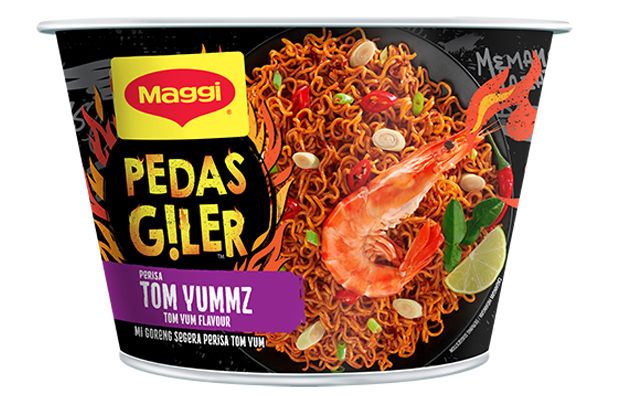 MAGGI Pedas Giler TOM YUMMZ [Tom Yum Flavor Noodles] 92g Bowl (Imported)