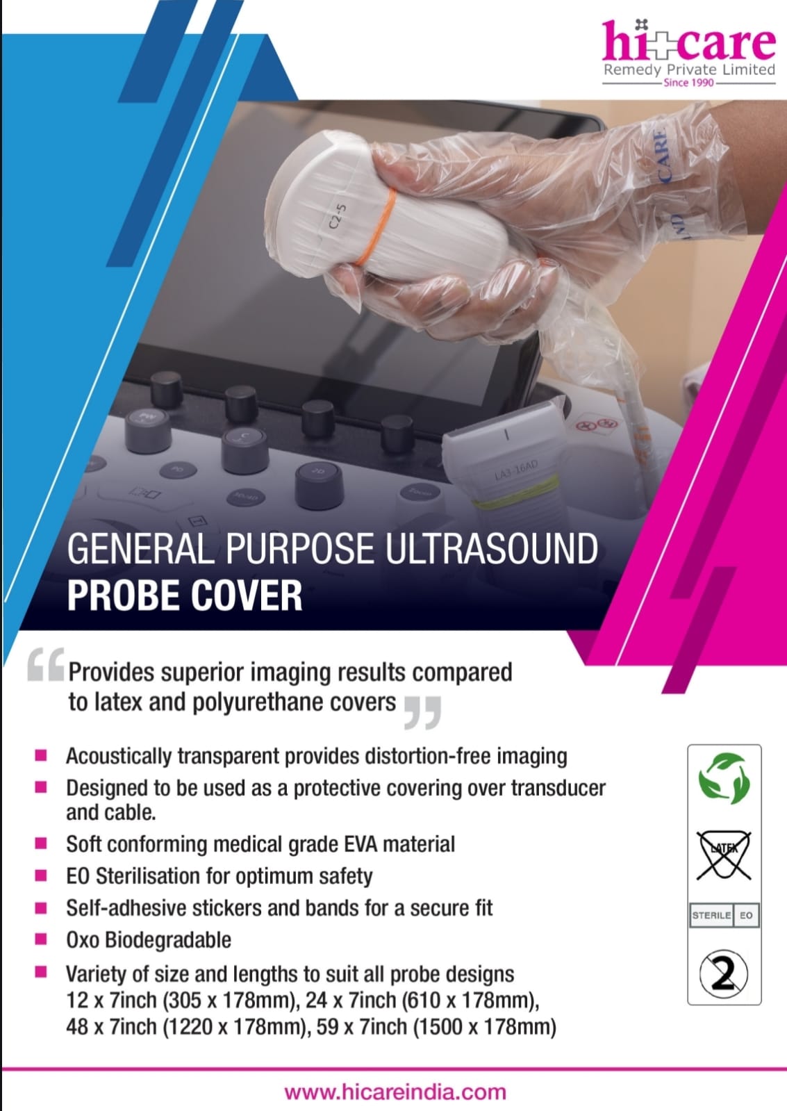  GENERAL PURPOSE ULTRASOUND PROBE COVER 12''X 7''