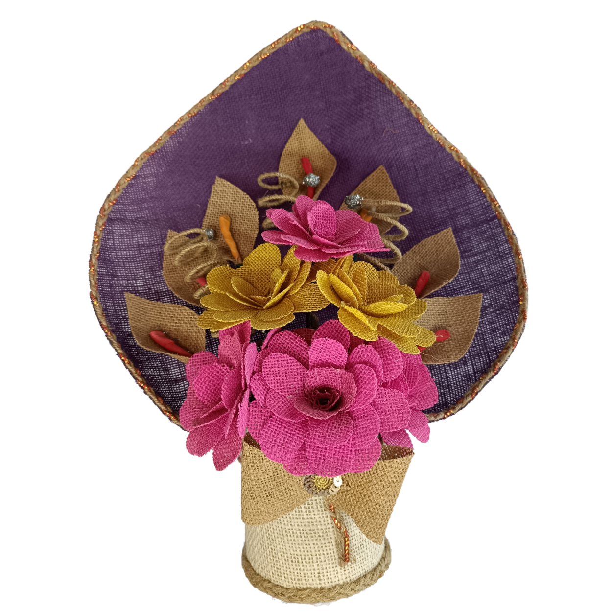 Jute Flower Everlasting Small Stand Bouquet