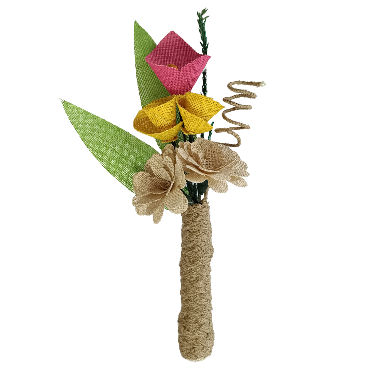2 Patti Everlasting Handle Jute Bouquet