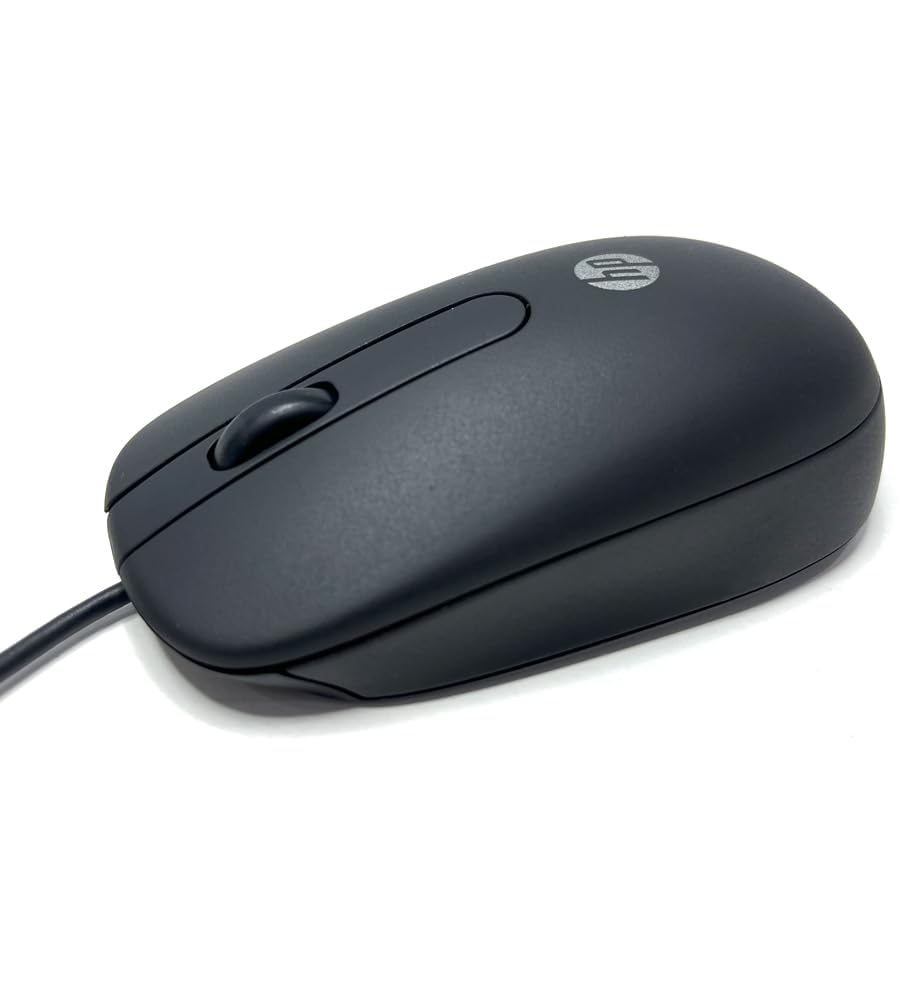 HP  Wired Optical Computer Mouse, USB, Black, Office Use, Compatible with All Laptops