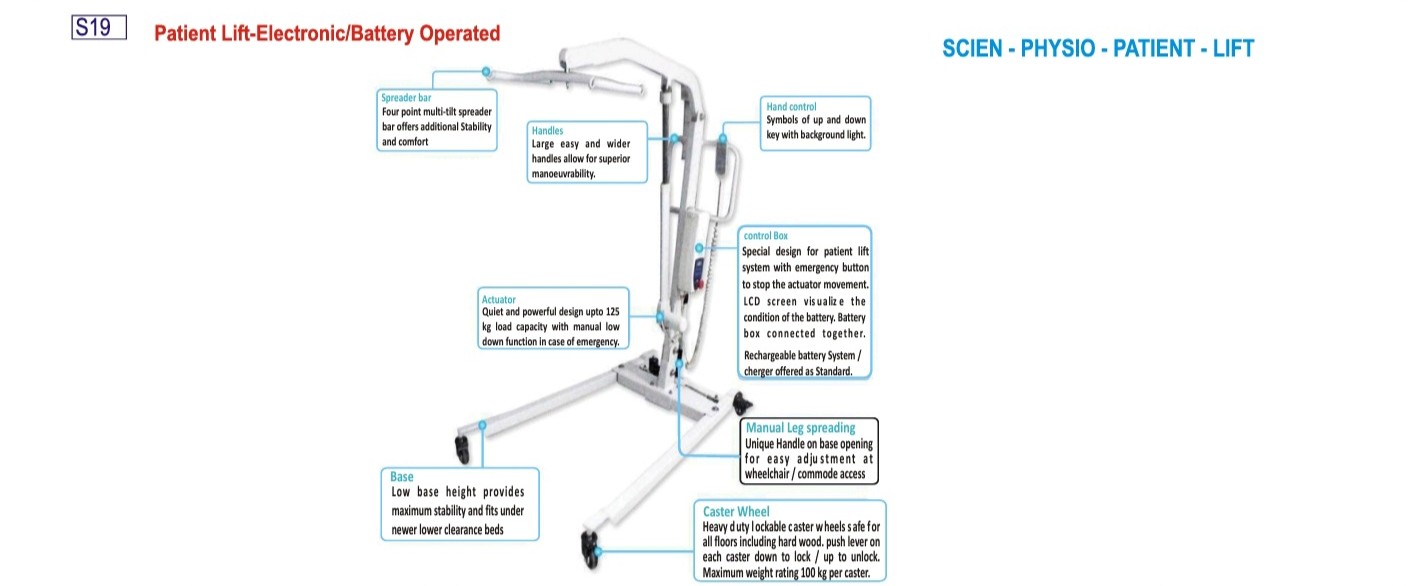 PATIENT LIFT - ELECTRONIC / BATTERY OPERATED