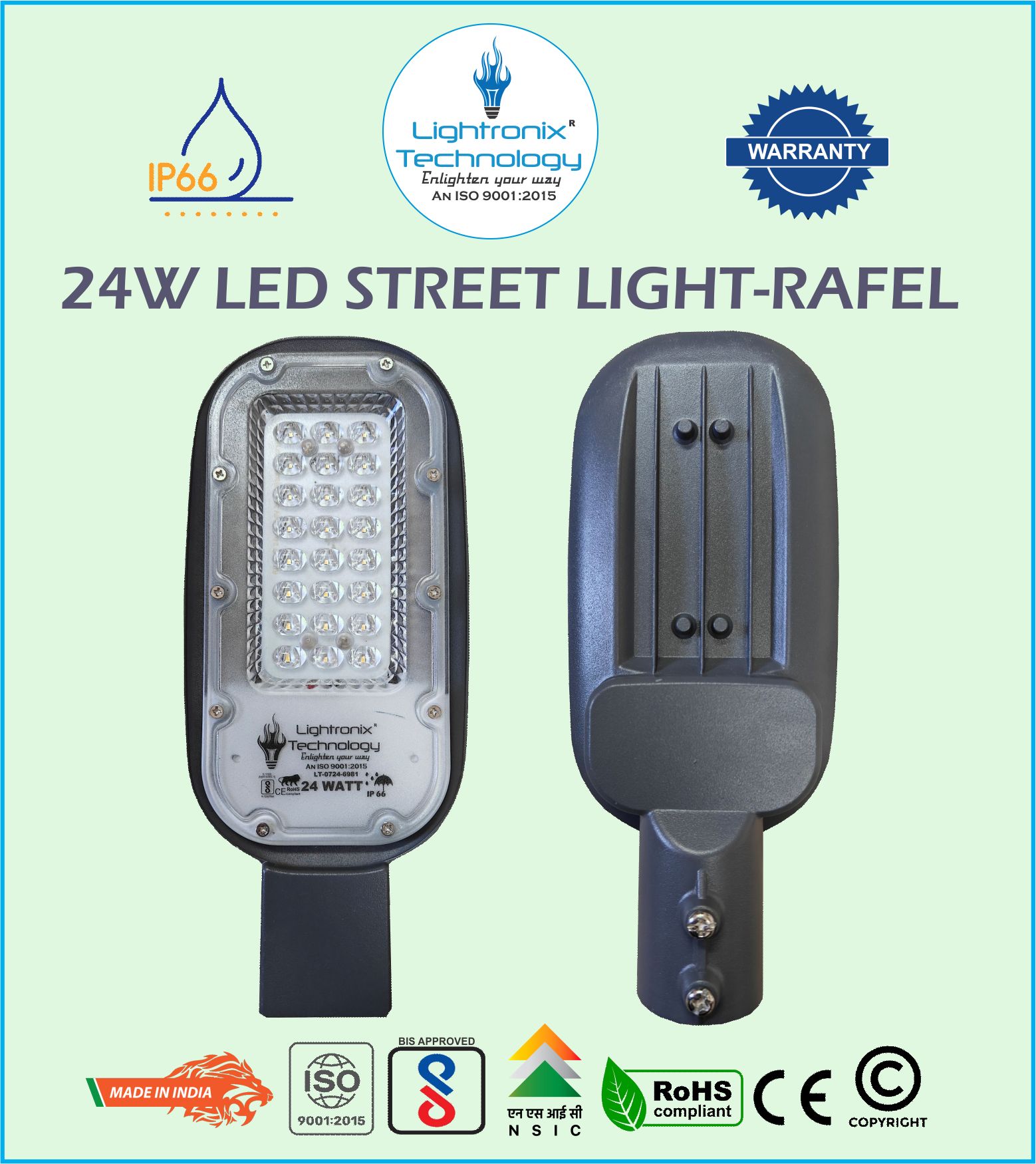 24 WATT LED STREET LIGHT RAFEL MODEL