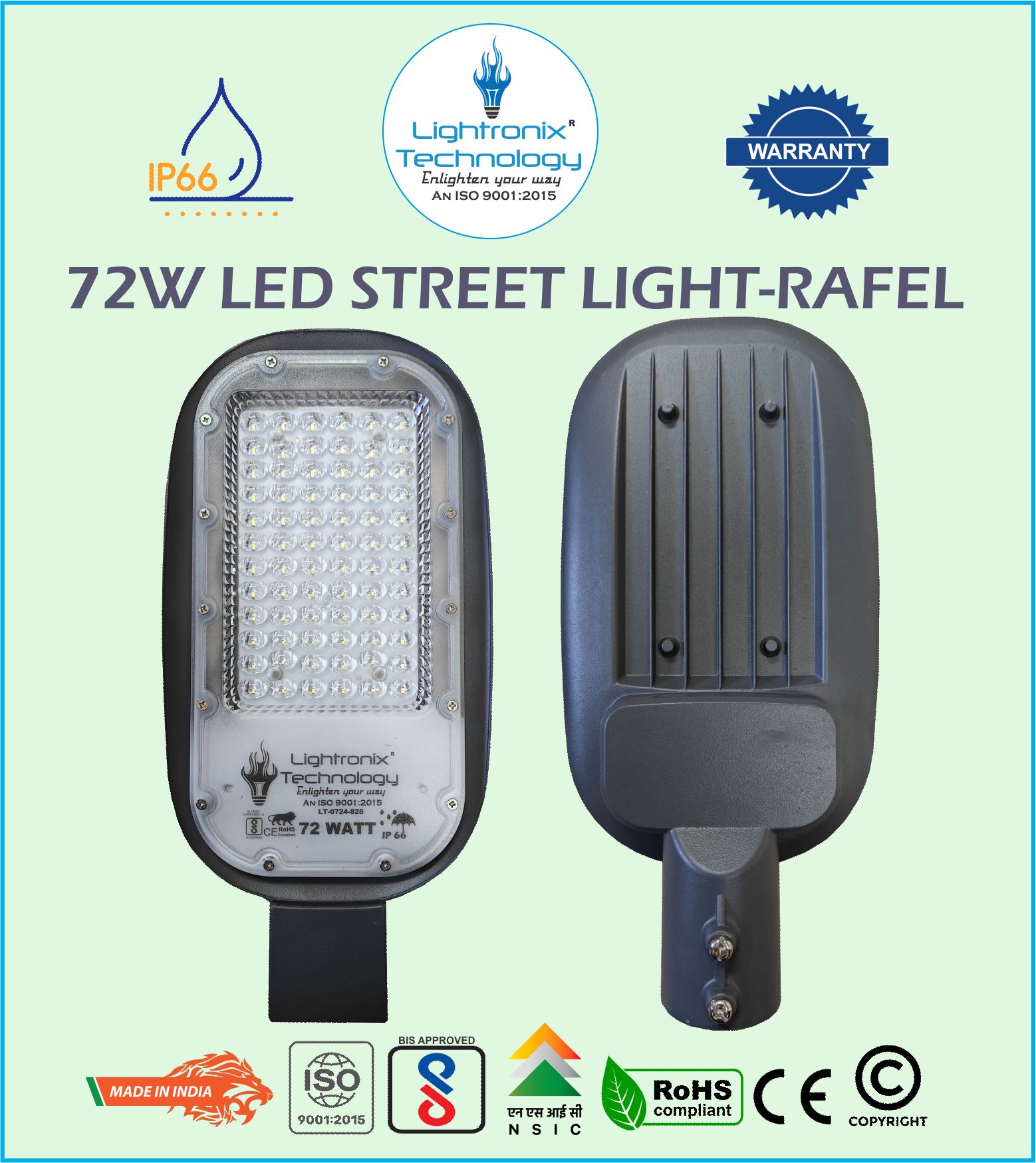 72 WATT LED STREET LIGHT RAFEL MODEL