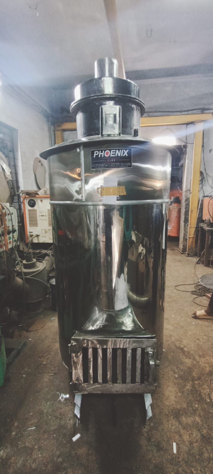 Stainless Steel Biomass Water heater puff insulated 100 litter 