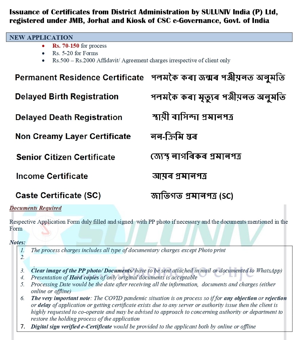 District Admin Certificates
