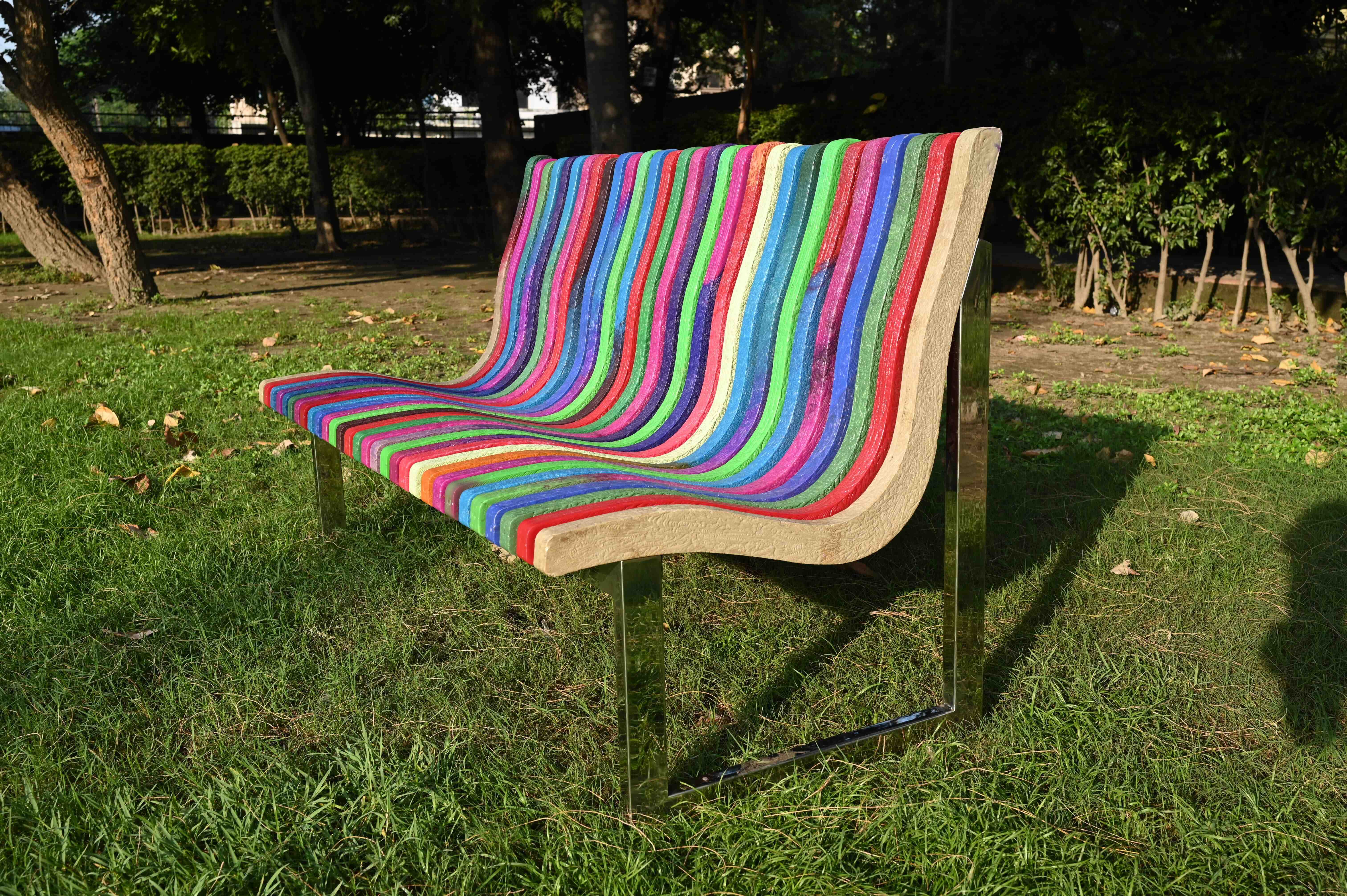 Recycled Plastic Rainbow Bench