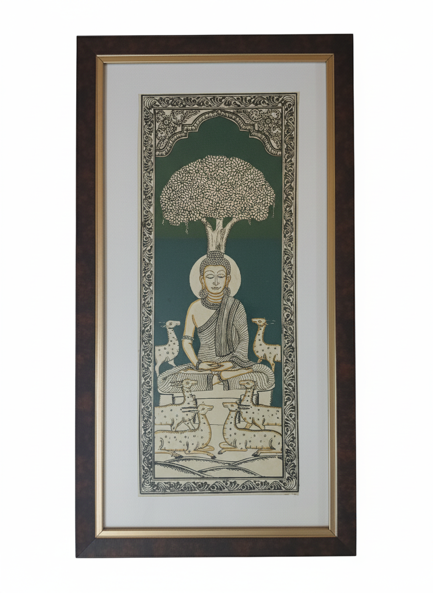 Handmade pattachitra painting of buddha