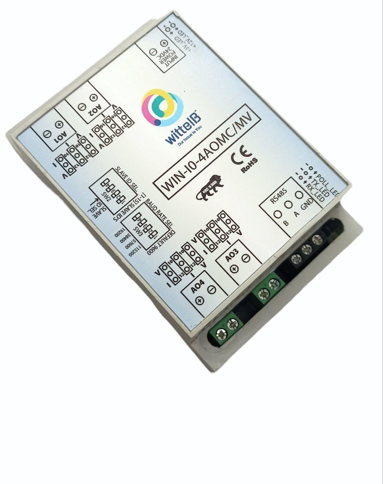 4 Analog Output with 4-20ma / 0-10v selectable n Modbus RTU RS485|WIN-IO-4AOMC-MV