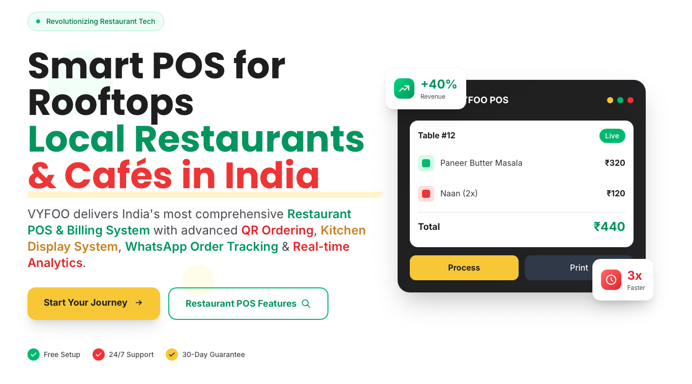 Vyfoo Restaurant POS Software