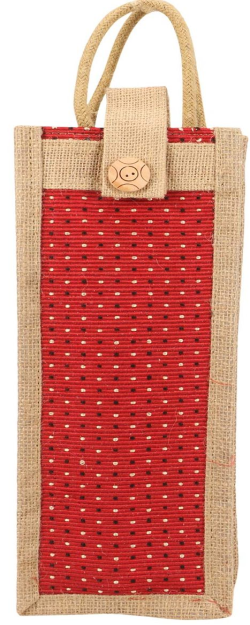 Natural Jute Matty Fabric Wine Bottle Bag