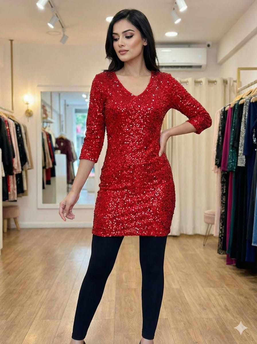 Velvet sequin short dress