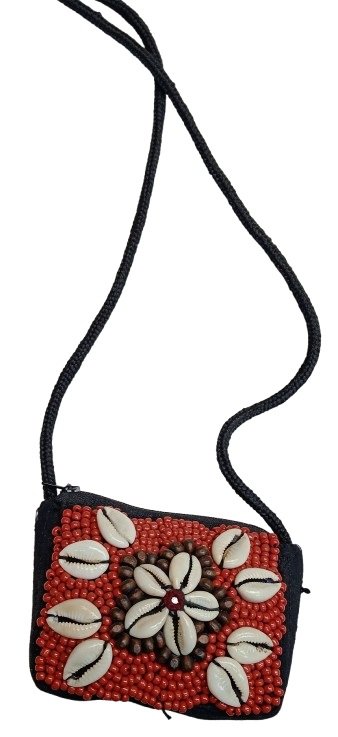 Red and Black Color Small Wallets with Floral Design Embroidery for Girls