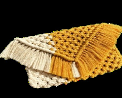 Yellow and White Color Handmade Shoulder Bag