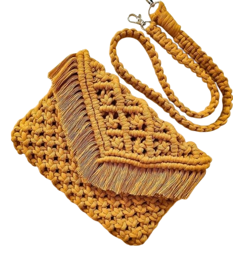 Mustard Handmade Crochet Bag For International Markets