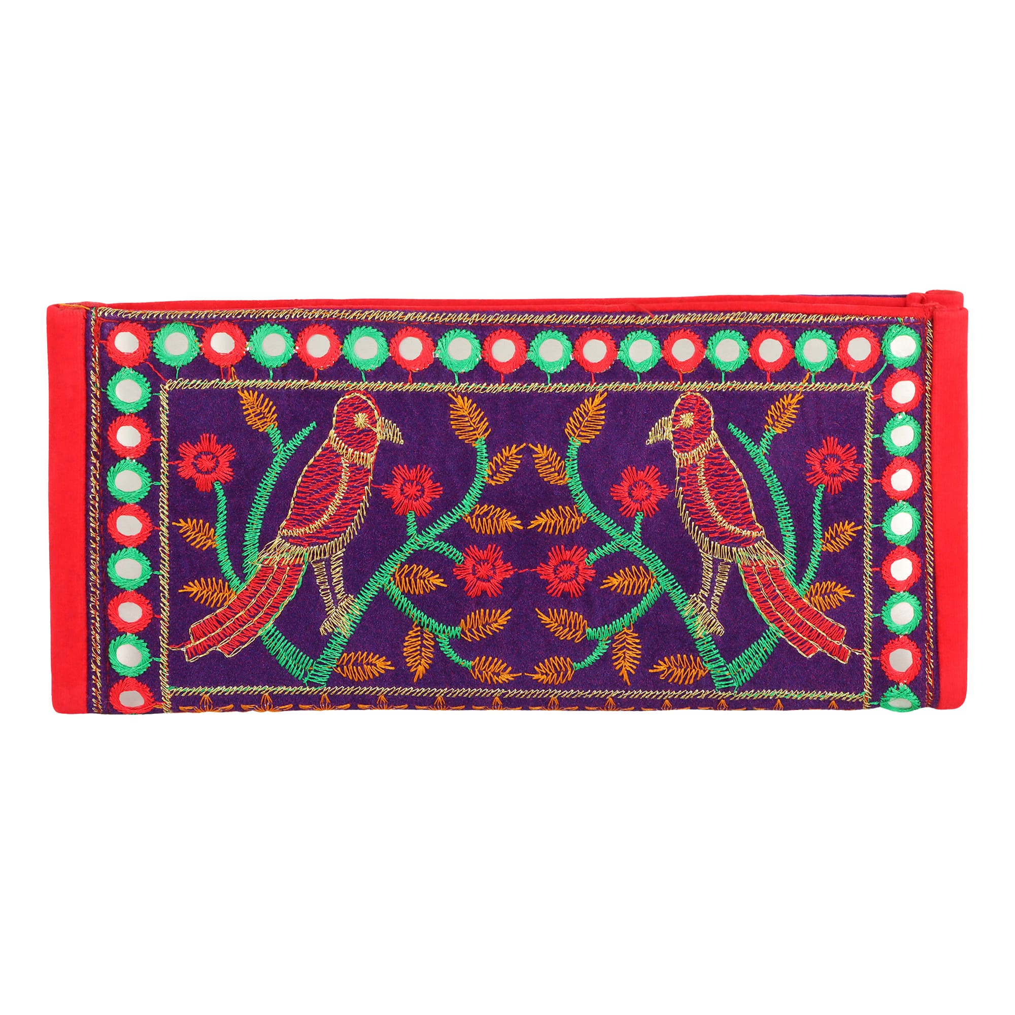 Blue Color Clutch Bag With Parrot Design for Export