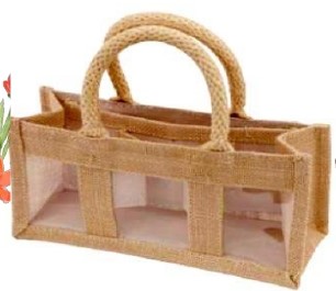 Natural Jute Promotional Bag with PVC Window International Buyers
