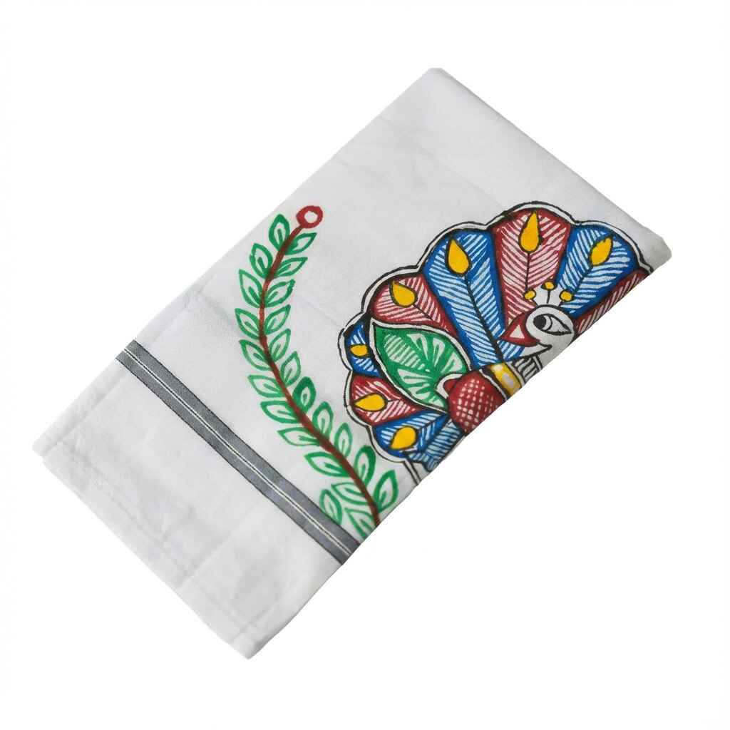 Madhubani Hand Painted Cotton Rumal