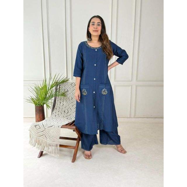 Best New Vetican Pocket Work Cordset A-Line Plazo suit For Festive Office & Daily Wear Outfit