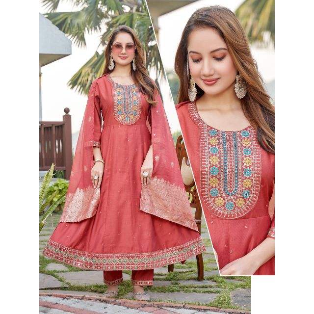 New Arrival Vetican Ghera Kurti with Banarasi Dupatta For Festive Office & Daily Wear Outfit