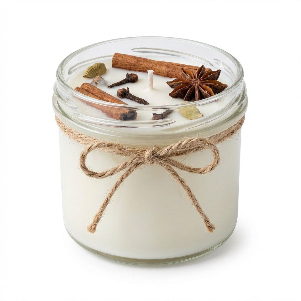 Autumn Spice Natural Soy Wax Candle – Glass Jar (Handcrafted)
