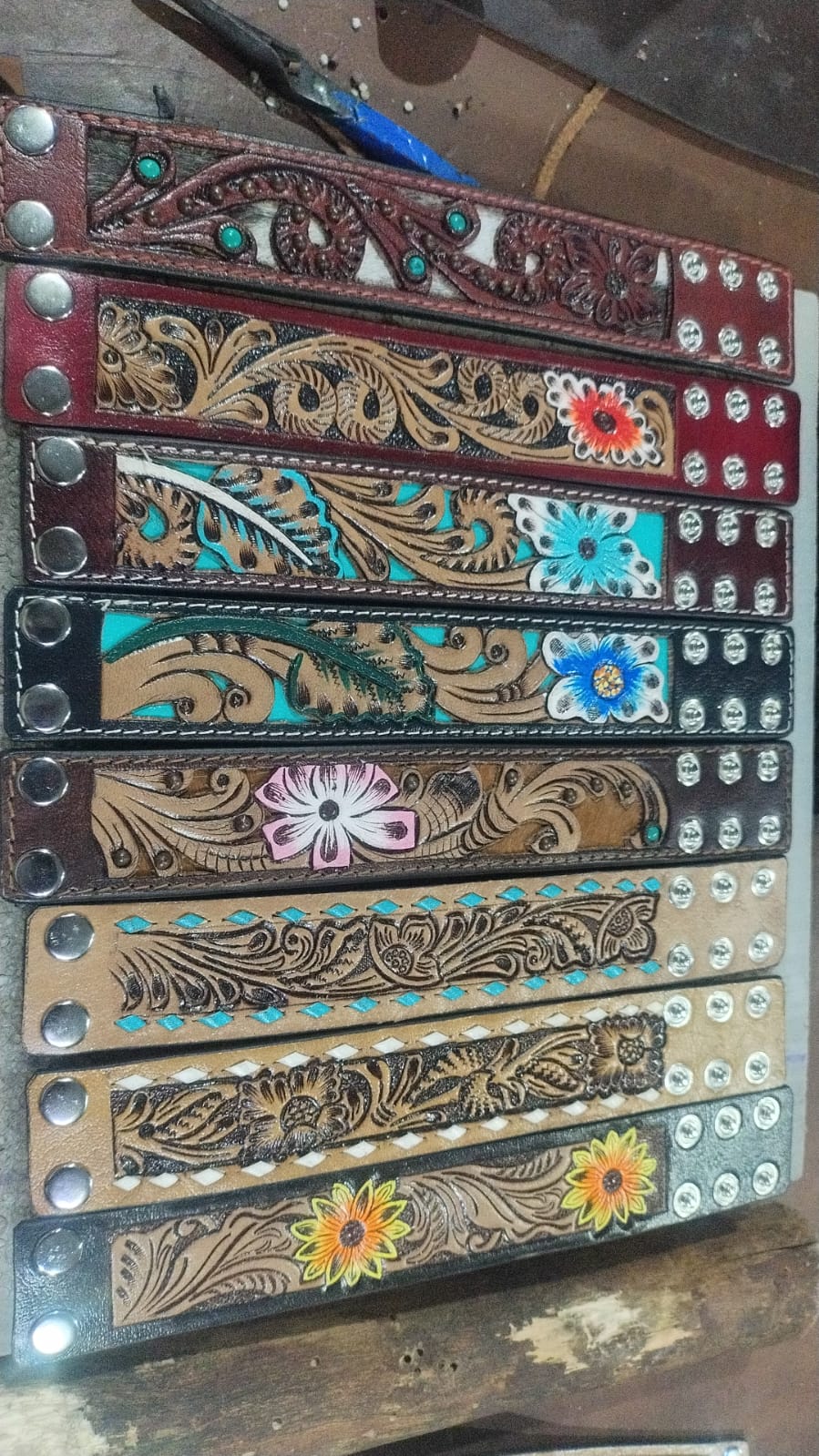 Patterned Genuine Leather Belt