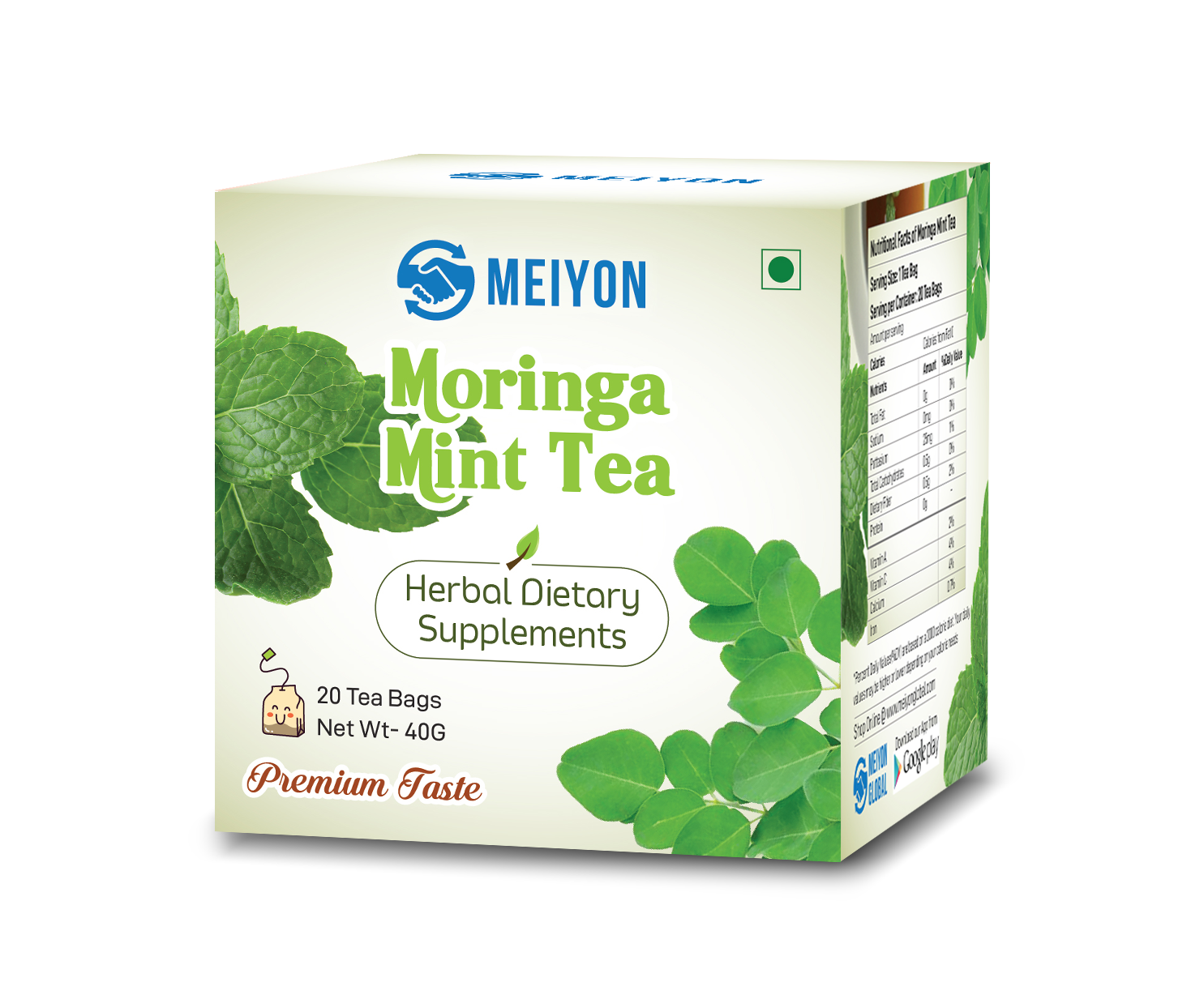 Moringa Mint Tea- Boost Immunity, Improves Digestion, Rich in Anti-oxidants, Reduce Inflammation (20 dips)