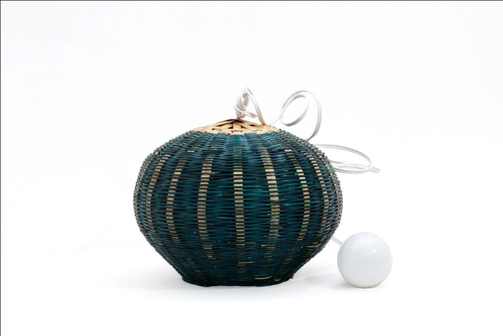 Round Hanging Lamp with wire and holder ( Blue )