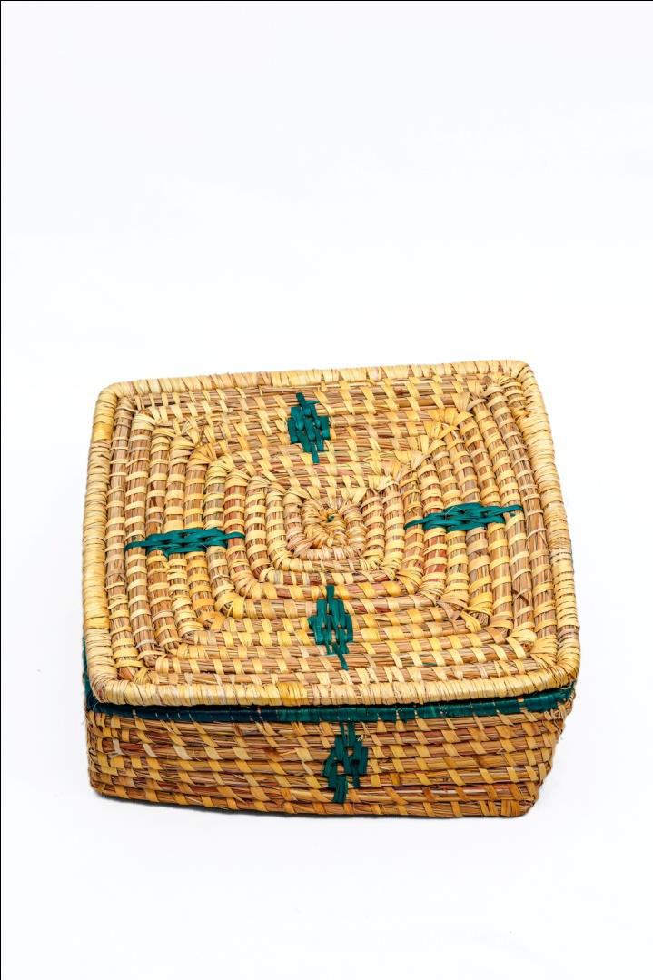 Dry fruit box/ Storage box (Natural and green colour)