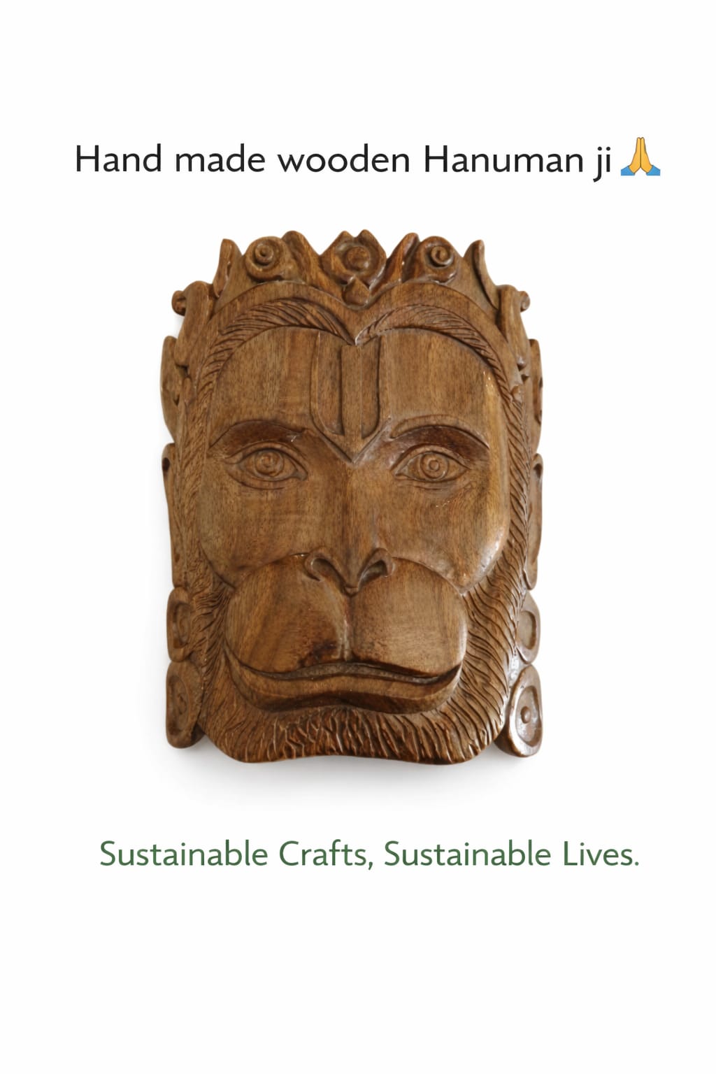 SACRED HANUMAN JI WOODEN MASK ( SPRITUAL )