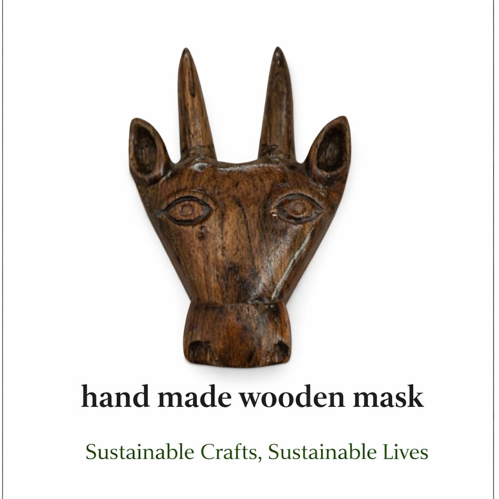 HANDMADE WOODEN MASK (ETHICAL WALL DECOR)