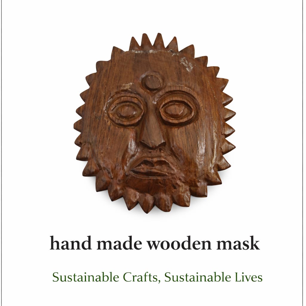 HANDMADE WOODEN MASK (ETHICAL WALL DECOR)