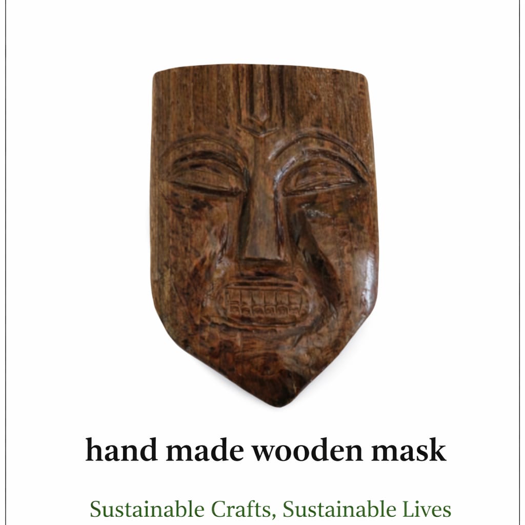 HANDMADE WOODEN MASK (ETHICAL WALL DECOR)