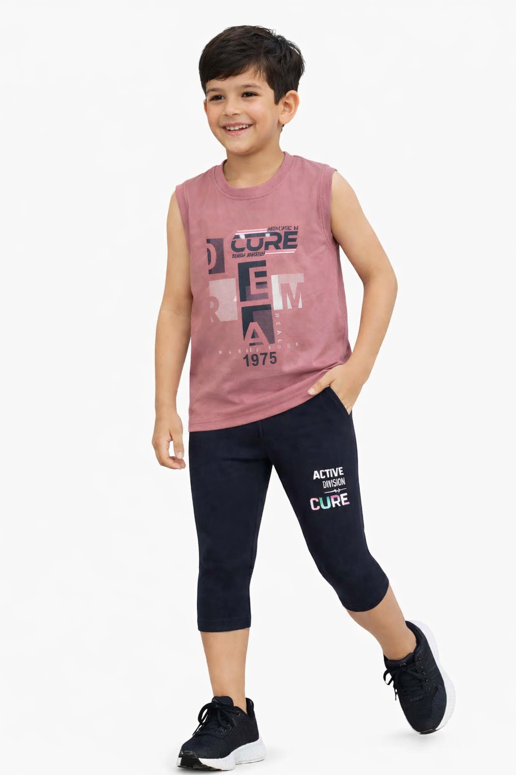 summer t-shirt with capri pant for boys