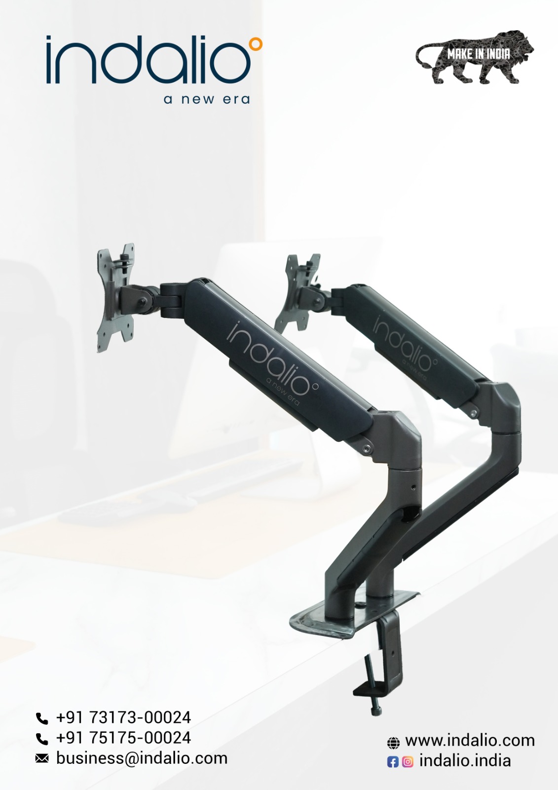 DUAL MONITOR GAS SPRING DESK MOUNT
