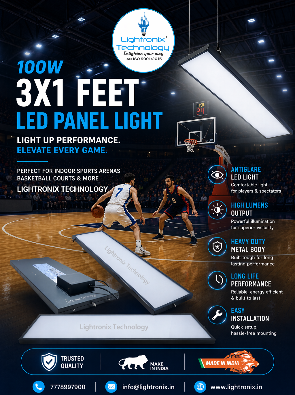 BADMINTON COURT LIGHT BY LIGHTRONIX TECHNOLOGY 100W