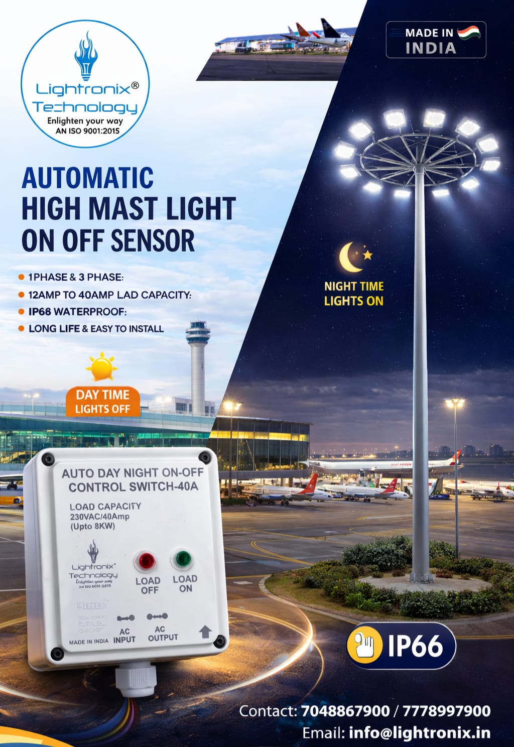 HIGH MAST SENSOR - AUTOMATIC HIGH MAST LIGHT ON OFF SENOR