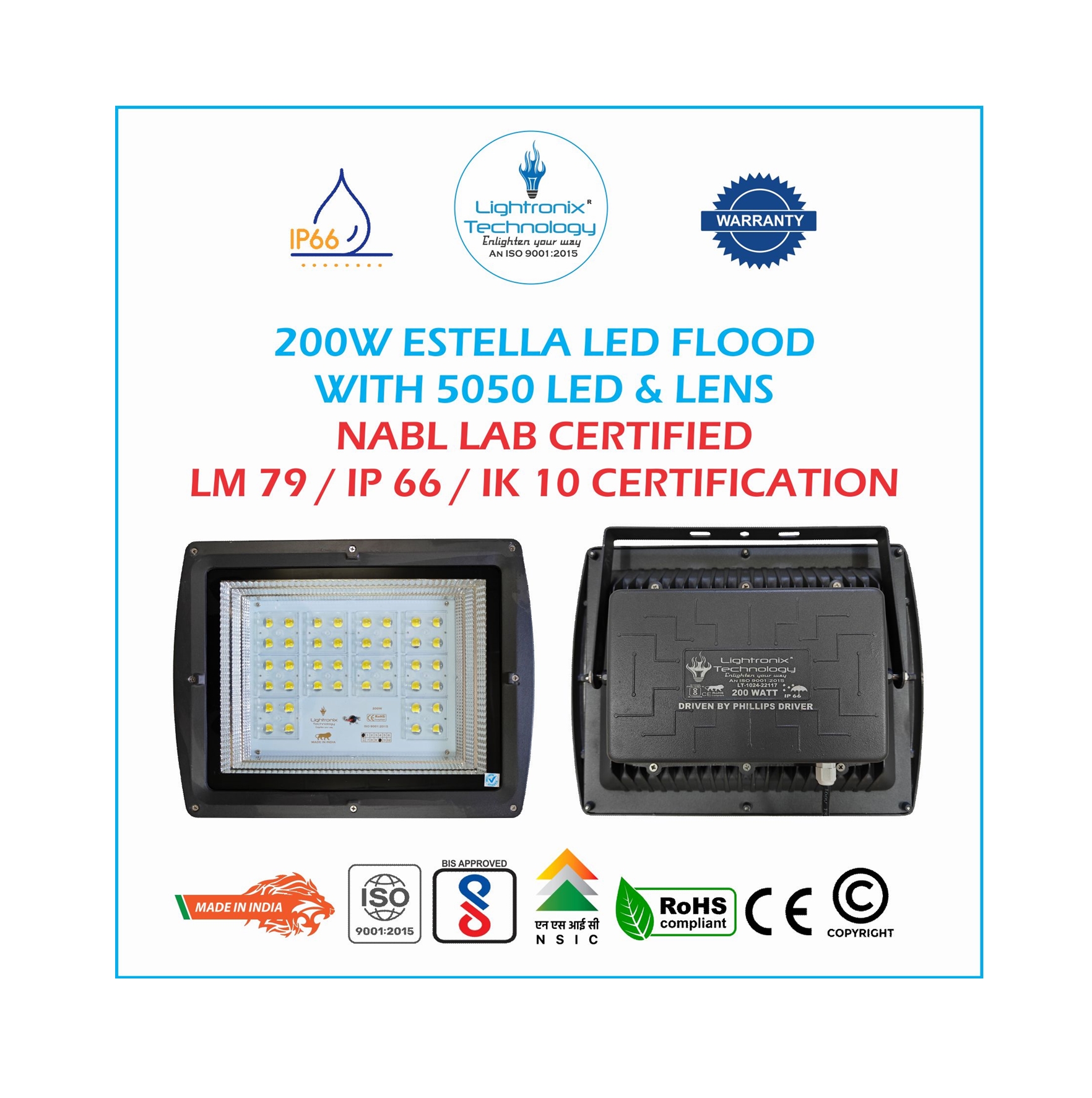 200W LED HIGH MAST LIGHT-NABL LAB APPROVED