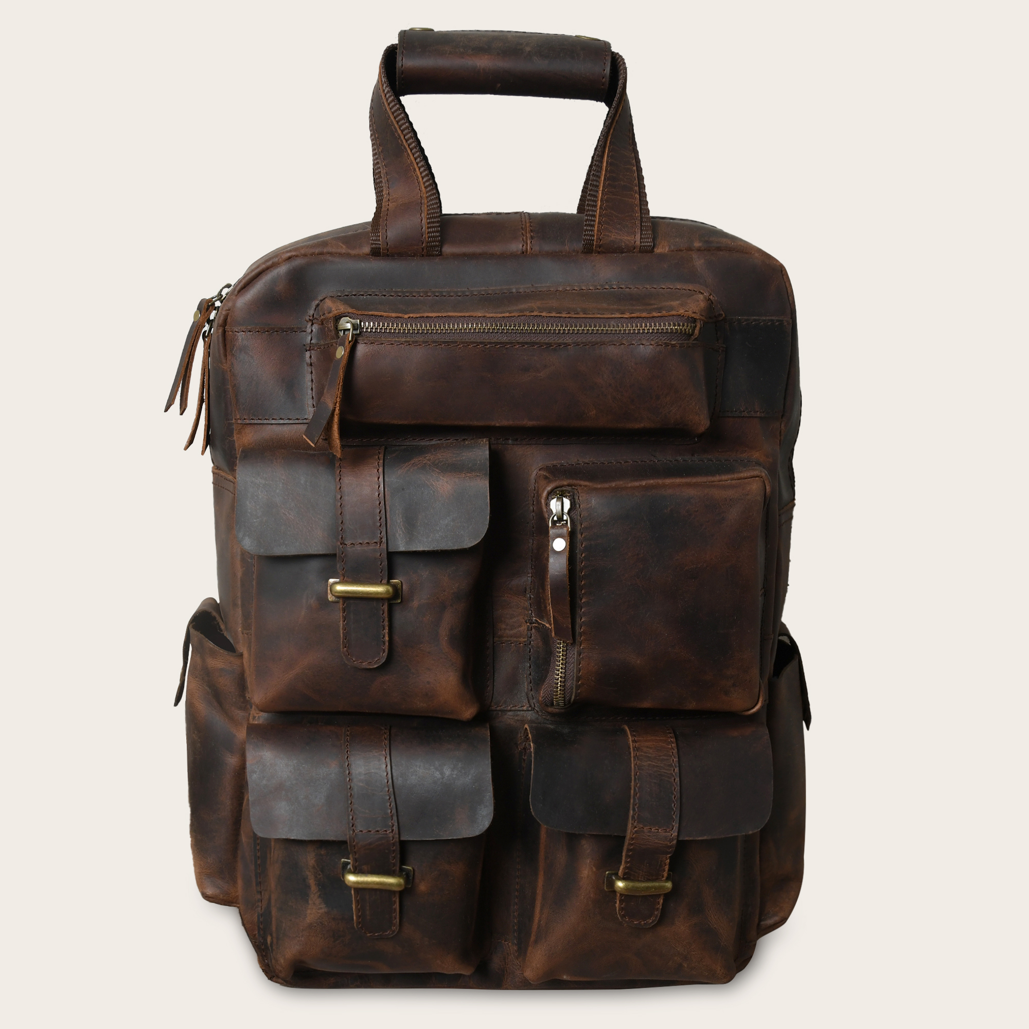 Vintage Leather Backpack for Men