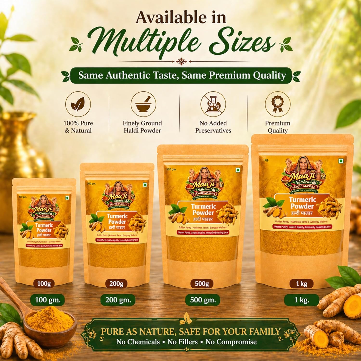Maa Ji Kitchen Premium Turmeric Powder 100g