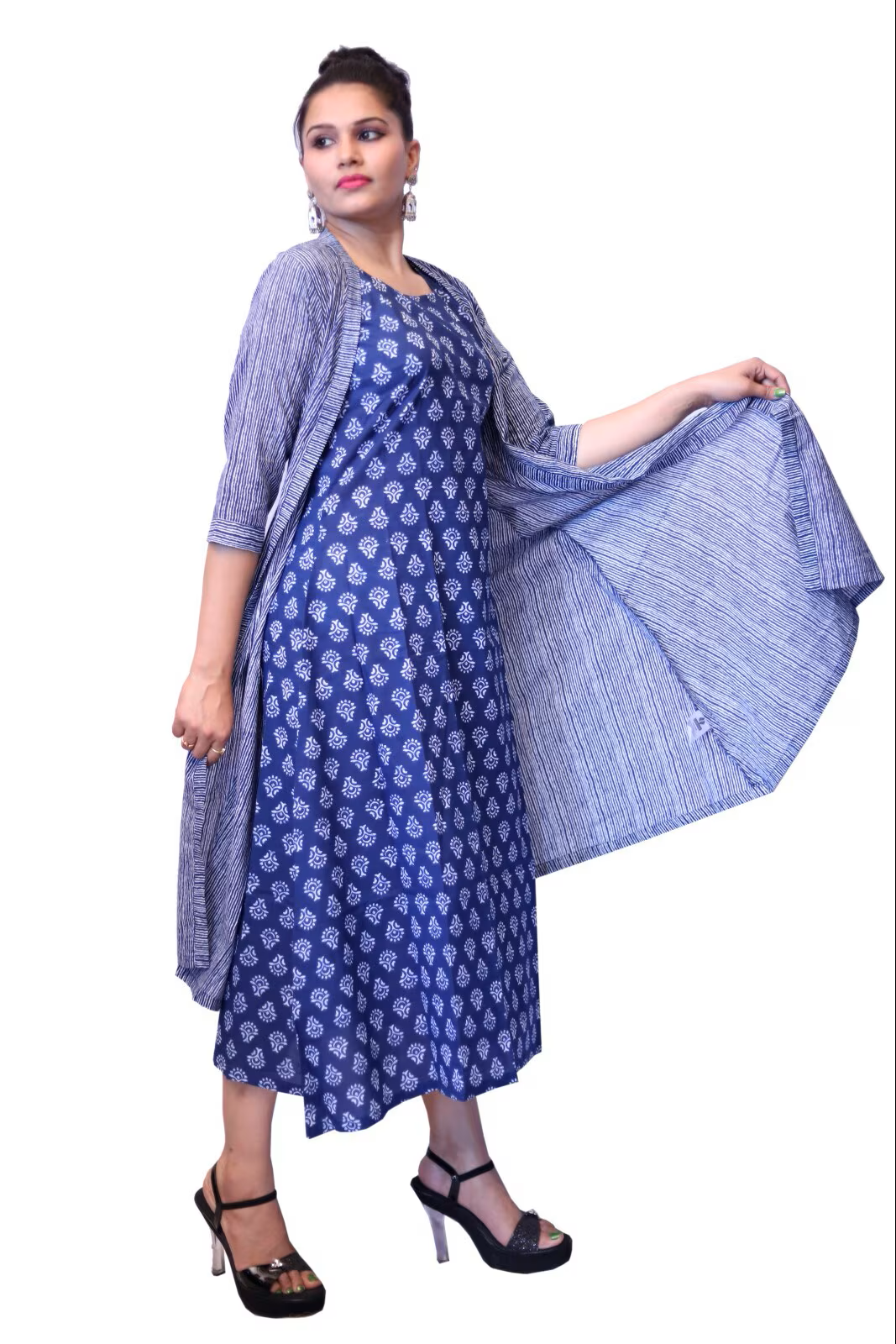 Leezle Premium Quality Pure Cotton Printed Straight Kurti for Womens