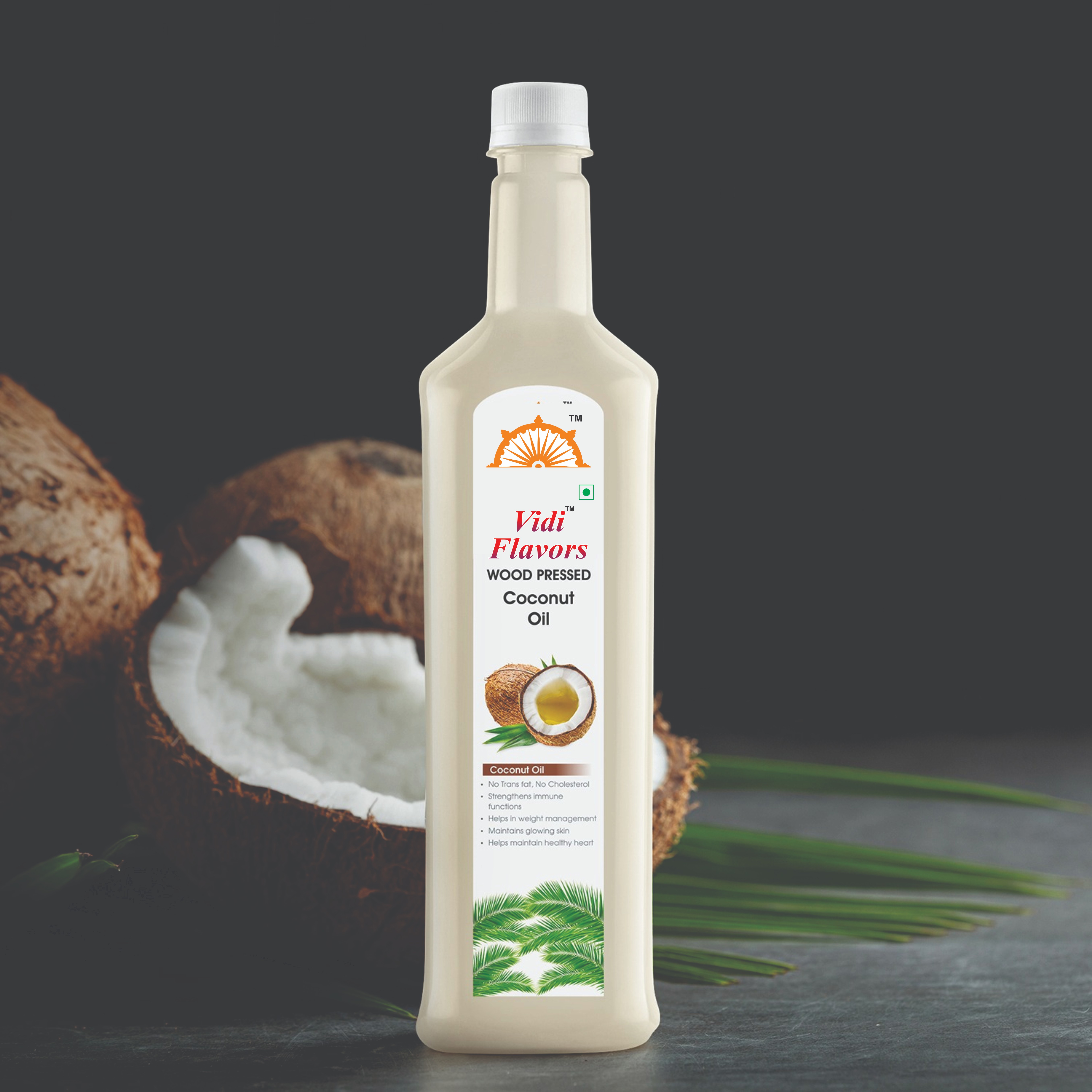 Wood pressed coconut oil