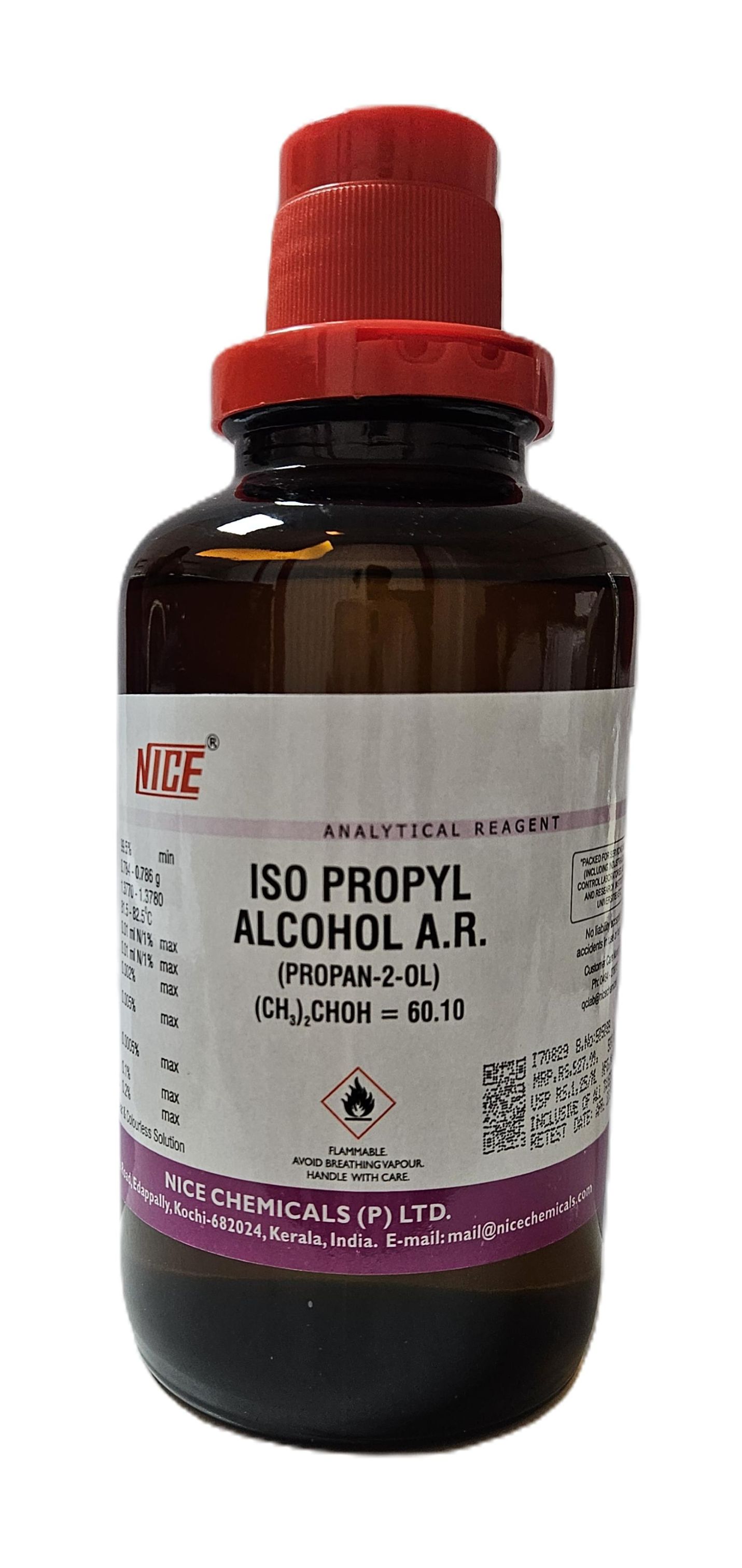  Isopropyl alcohol A.R. - 99.5% (Benzene free) (confirms to ACS specification)