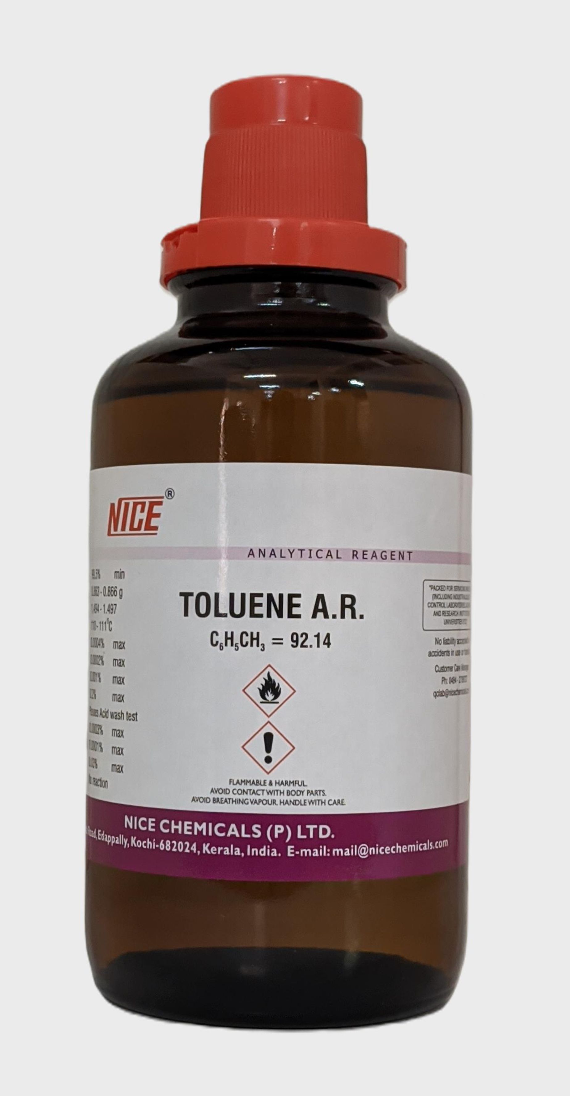 Toluene rectified A.R. - 99.5% (confirms to ACS  specification)