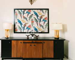 Premium Living Room Sideboard Console Table with Black Laminate Finish
